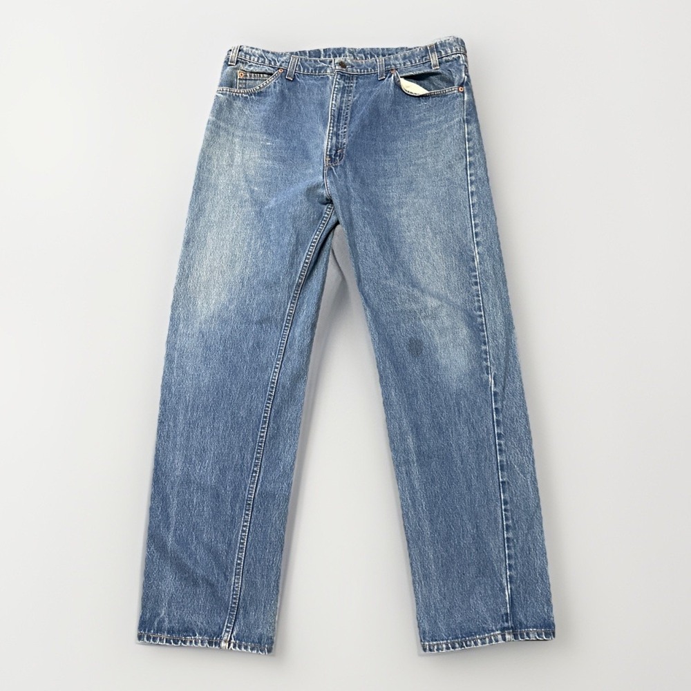 VTG 90s Levi's 505 Mens 40x32 Blue‎ Jeans Denim Orange Tab Straight Made In USA